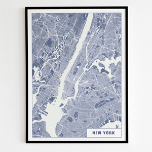 Carte de New York TECH - Poster moderne et minimaliste pour amateurs et résidents