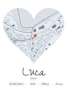Crea Carta Nascita a Cuore Personalizzata per il Tuo Bimbo