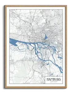 Mappa di Amburgo in Stile Architettonico - Personalizza il Tuo Ricordo Speciale