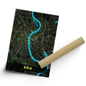Carte noeon personnalisée Cologne - Cadeau lumineux pour amateurs de la ville