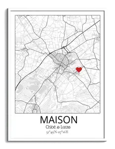 Affiche Personnalisée Maison avec Marqueur – Affichez Votre Lieu Précieux
