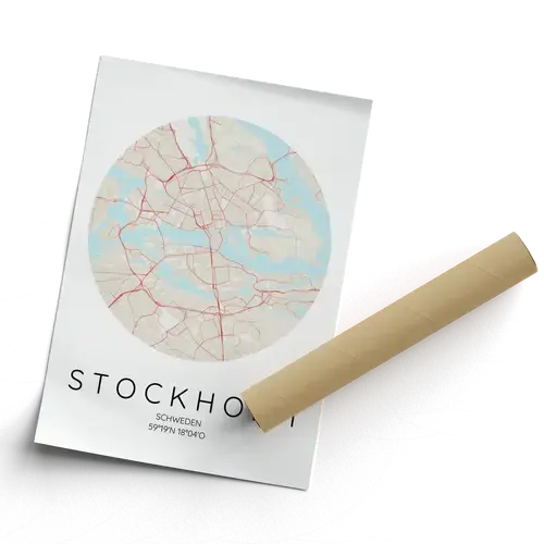 Crea il tuo poster di Stoccolma in stile circolare – Personalizza ora!