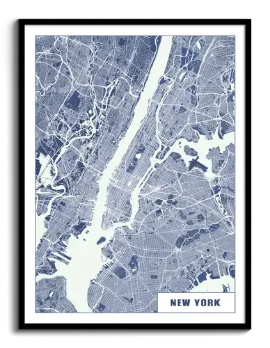 Carte de New York TECH - Poster moderne et minimaliste pour amateurs et résidents