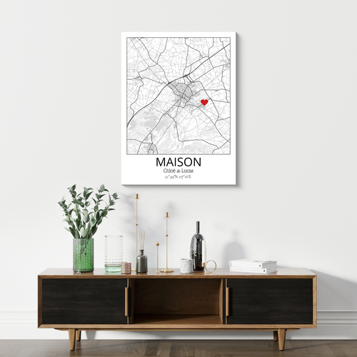 Affiche Personnalisée Maison avec Marqueur – Affichez Votre Lieu Précieux