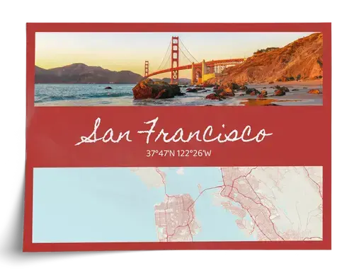 Carte photo de ville avec coordonnées