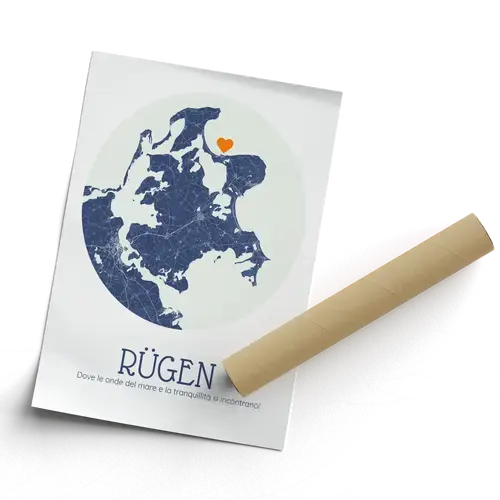 Mappa personalizzata Rügen in Stile Cerchio