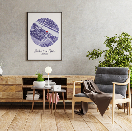 Crea il tuo poster di matrimonio personalizzato con mappa e dettagli!