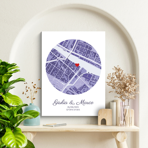 Crea il tuo poster di matrimonio personalizzato con mappa e dettagli!