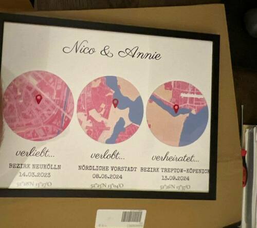 Foto del cliente Jan per la recensione Stampa Mappa della città Poster con cornice (legno, nero) 40x30cm